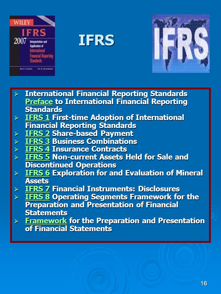 List of International Financial Reporting Standards